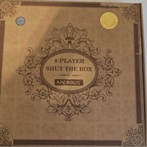 4-Player Shut The Box Game - Brown